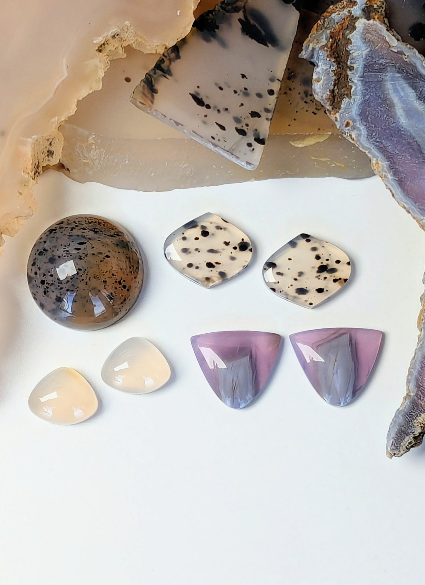 Montana Agate - Montana Agate - Blue Holly - Peach Chalcedony