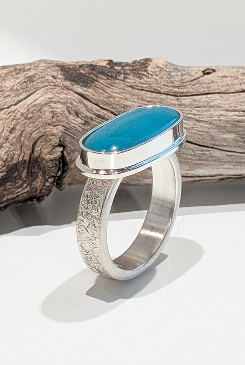 Gem Silica Ring, Fused Sterling Silver Ring
