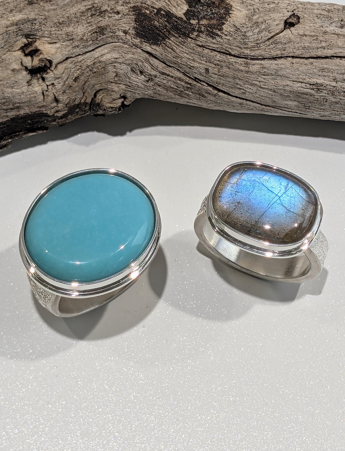 Labradorite Ring, Fused Sterling Silver Ring