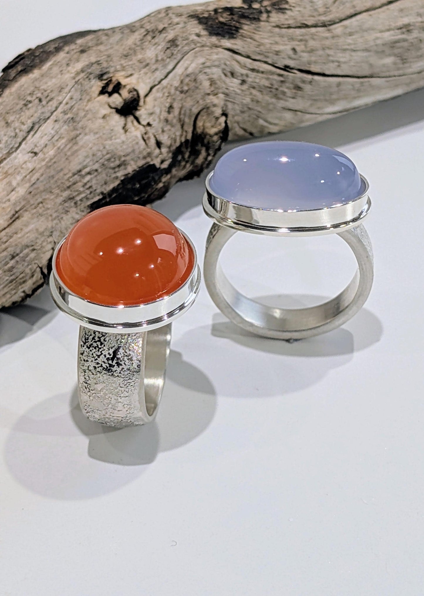Carnelian Ring, Fused Sterling Silver Statement Ring