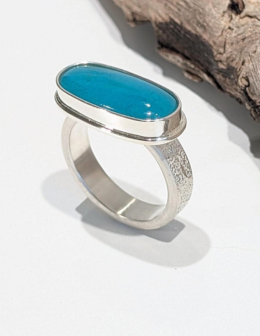 Gem Silica Ring, Fused Sterling Silver Ring