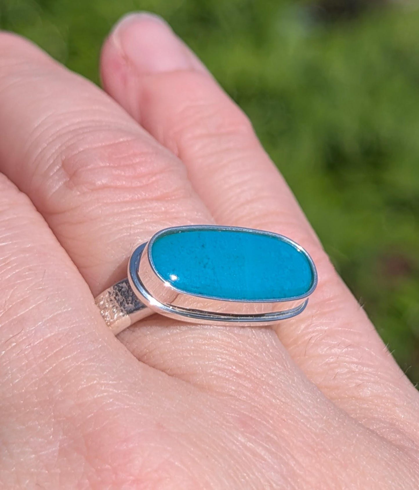 Gem Silica Ring, Fused Sterling Silver Ring