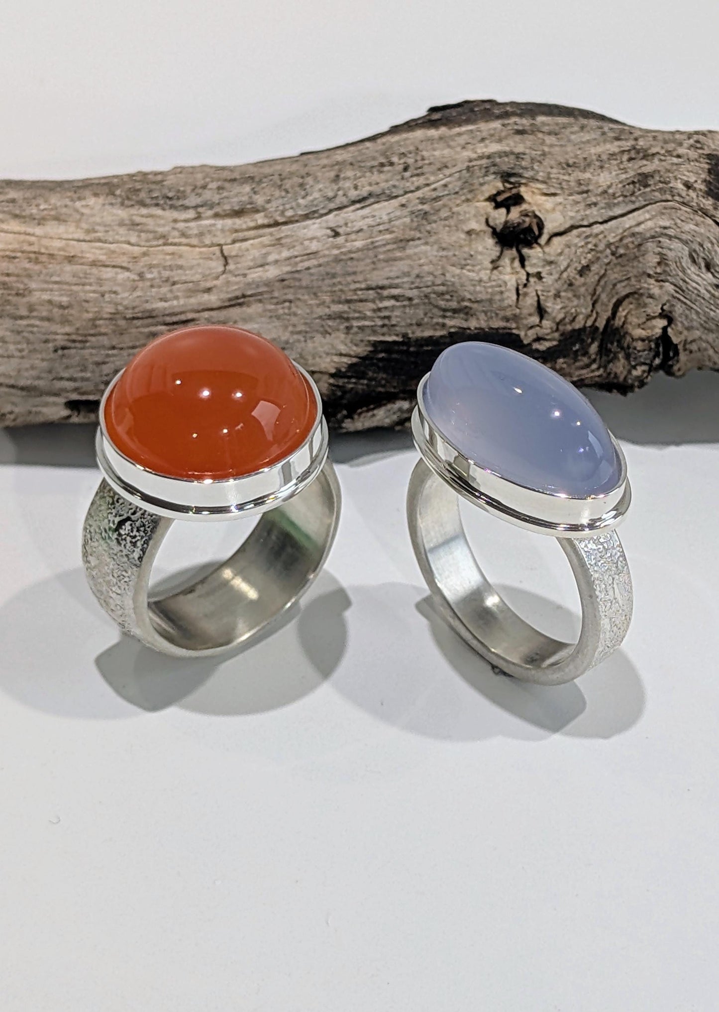 Carnelian Ring, Fused Sterling Silver Statement Ring