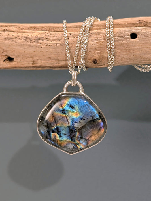 Labradorite Pendant, Sterling Silver